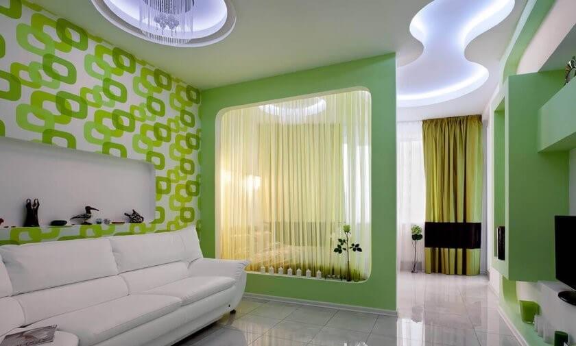 Скляна кімнатна перегородка зеленого кольору