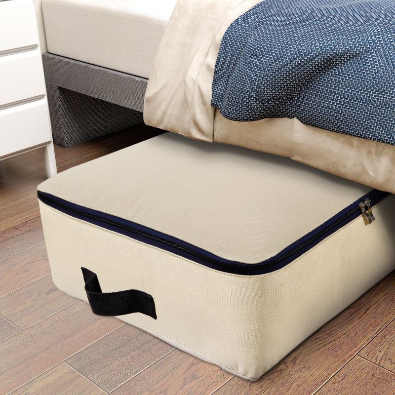 Зручні контейнери з тканини з блискавкою для зберігання одягу під ліжком