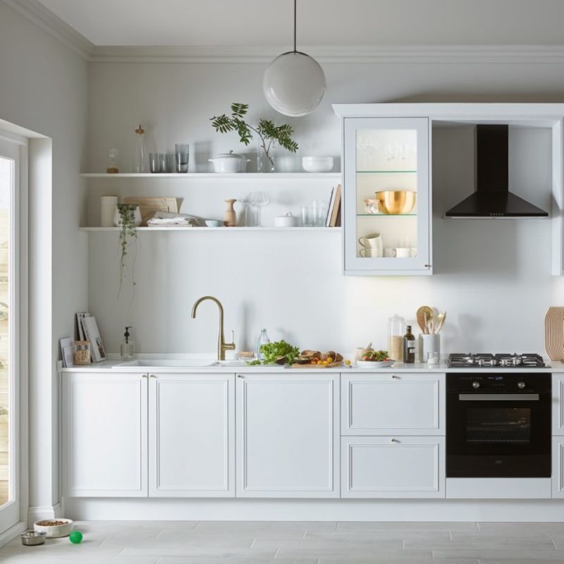 Тренд для кухні 2020: поєднання полиць і закритих шаф