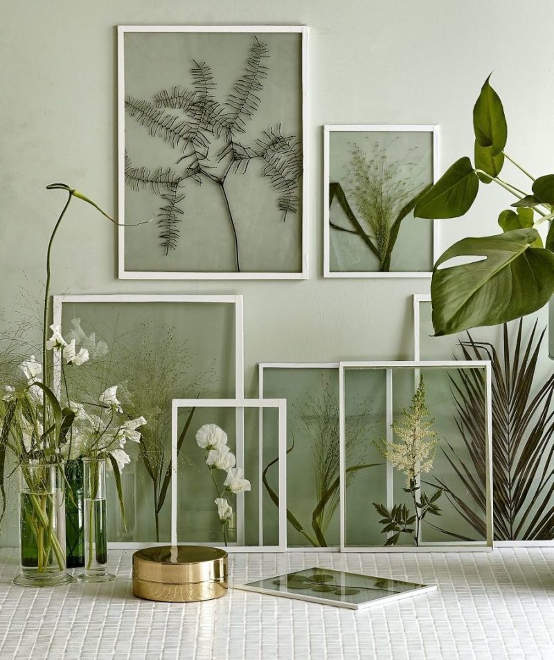 Зелені рослини та зеленкувате скло - елегантний штрих для інтер'єру.