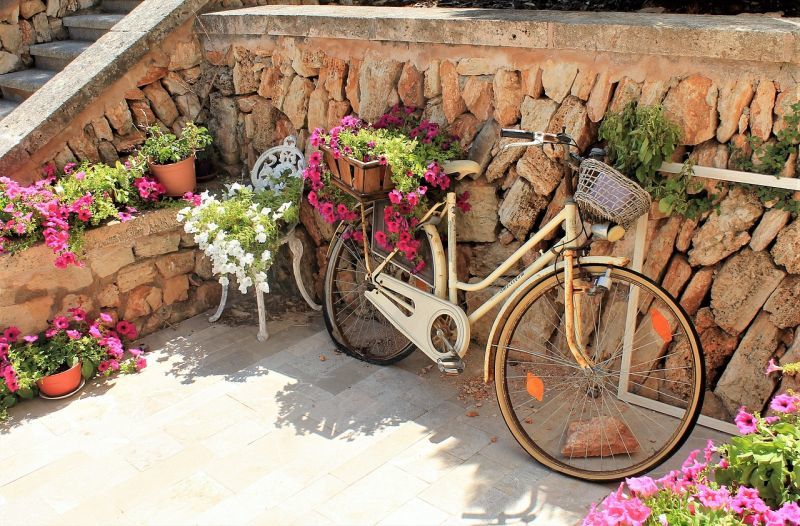 Клумба-велосипед прикрасить затишний куточок у дворі